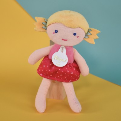 Léa - Doudou Poupée fille rose - 16 cm