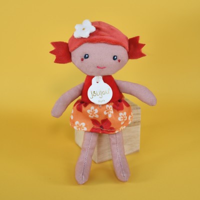 Lola- Doudou Poupée fille rouge - 16 cm