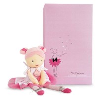 poupée de chiffon danseuse avec tutu rose et 2 chignons roses - Jolijou