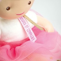 poupée de chiffon avec cheveux roses et tutu rose Jolijou