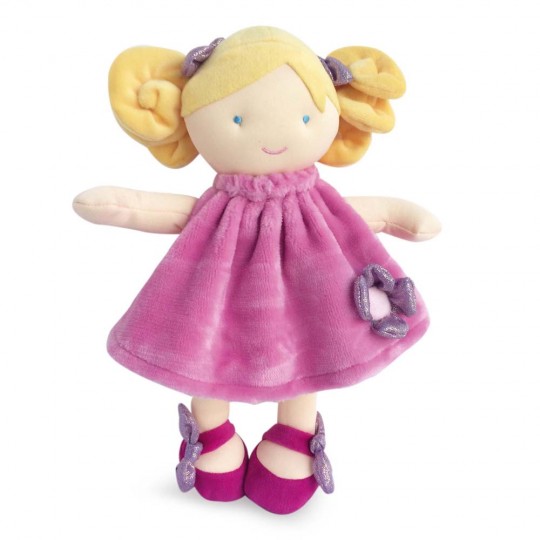 petite poupée blonde avec robe rose toute douce Jolijou