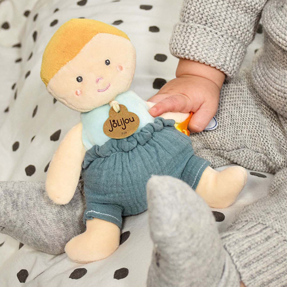 Jolijou-Doudou poupée bébé garçon vert-18 cm